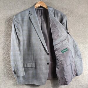 Lauren‎ Ralph Lauren Mens Plaid Wool Silk Blend Sport Coat Blazer Size 52R
